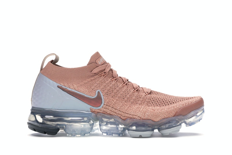 Pre-owned Nike Air Vapormax Flyknit 2 (women's) Sneakers In Rose Gold/bio Beige/metallic Silver