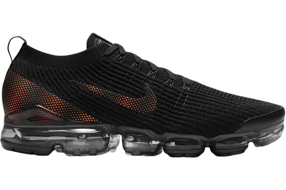 Nike Air VaporMax Flyknit 3 Black Total Orange Dark Smoke Grey