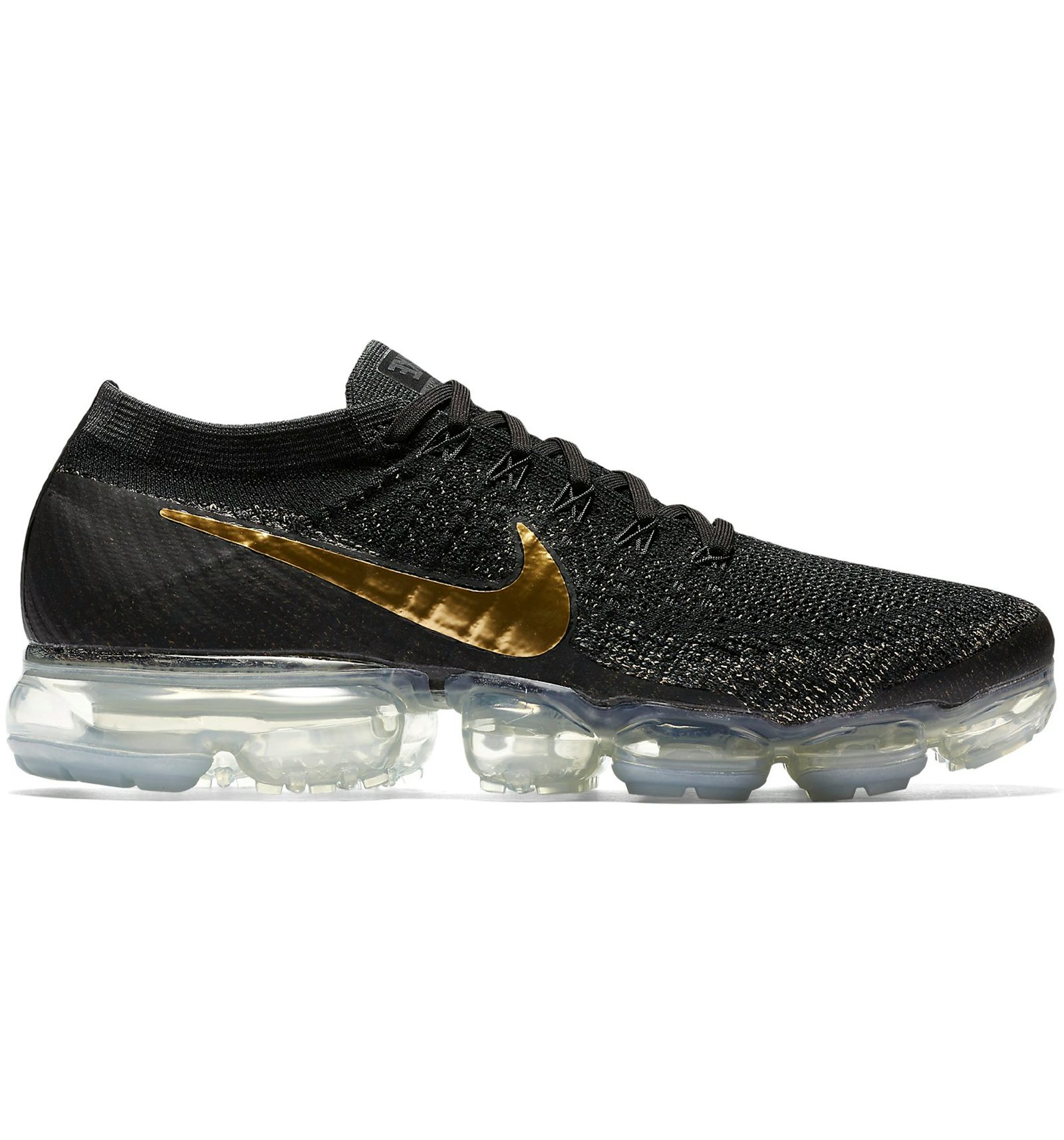Vapormax flyknit 2025 black and gold