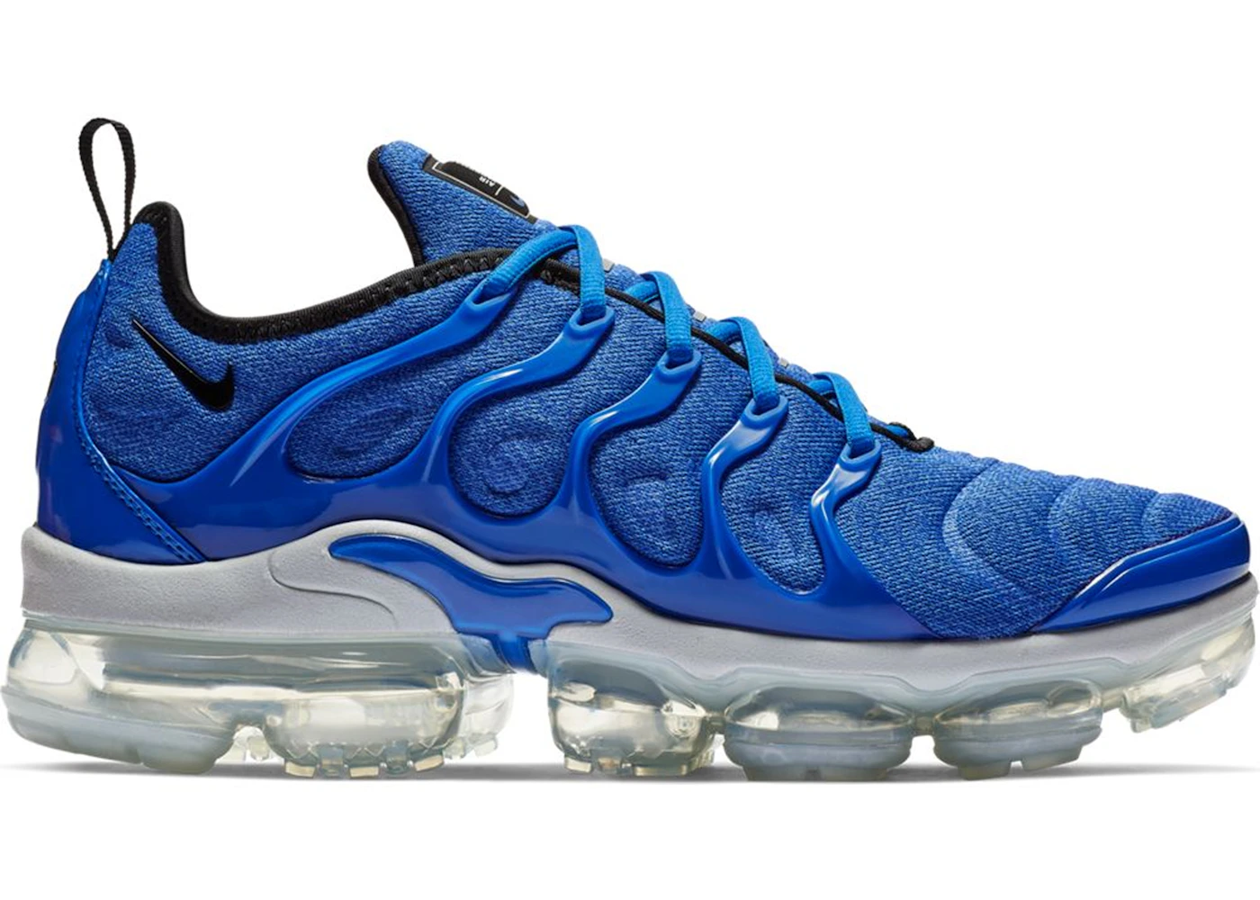 Vapormax black top white racer blue