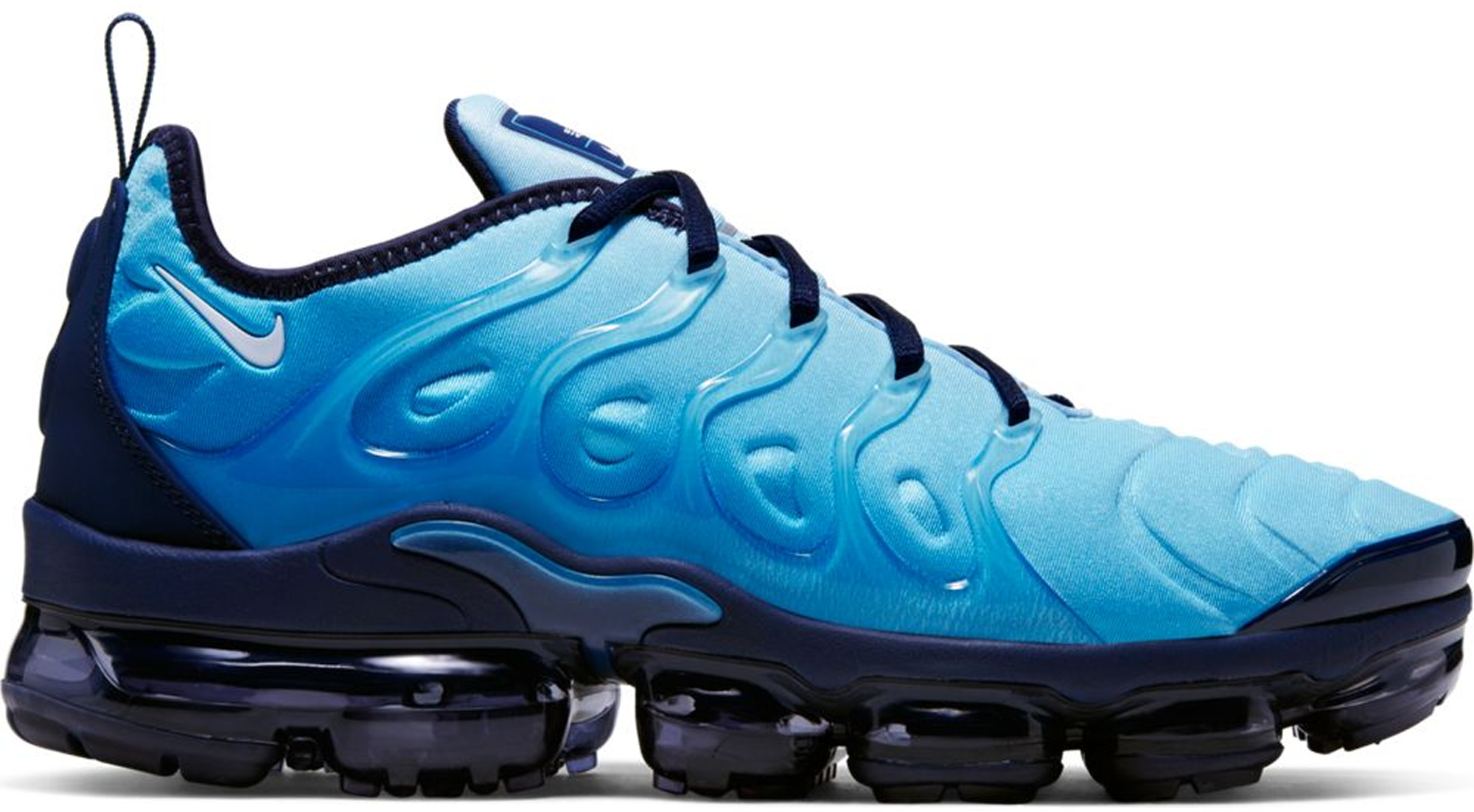 white and baby blue vapormax plus