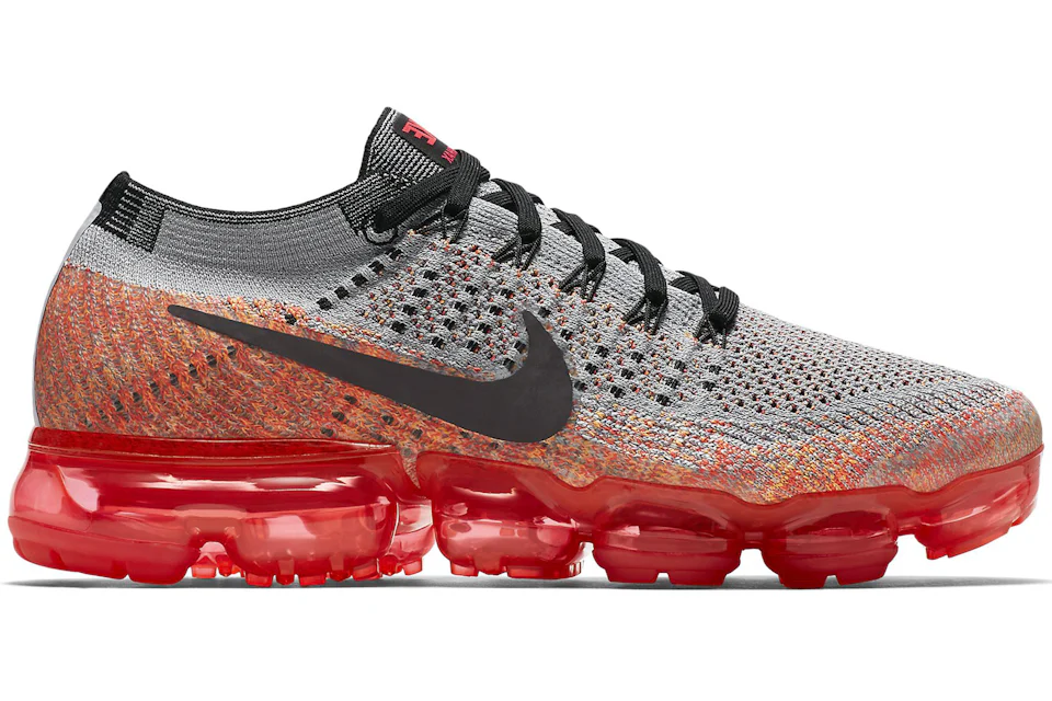 Nike Air VaporMax Wolf Grey Bright Crimson Women s