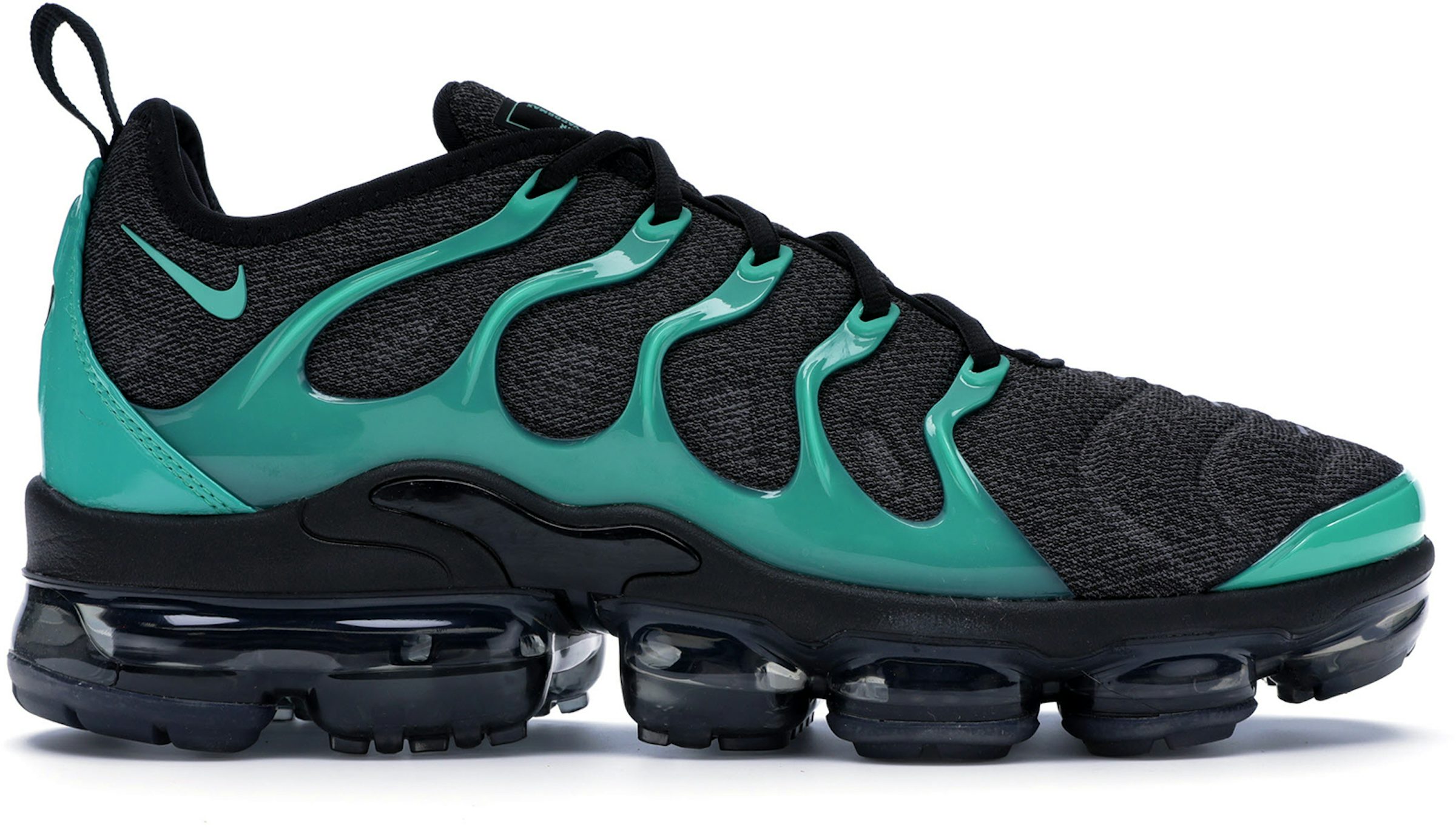 Nike Men's Air VaporMax Plus Running Shoes, Black/Clear Emerald, 9