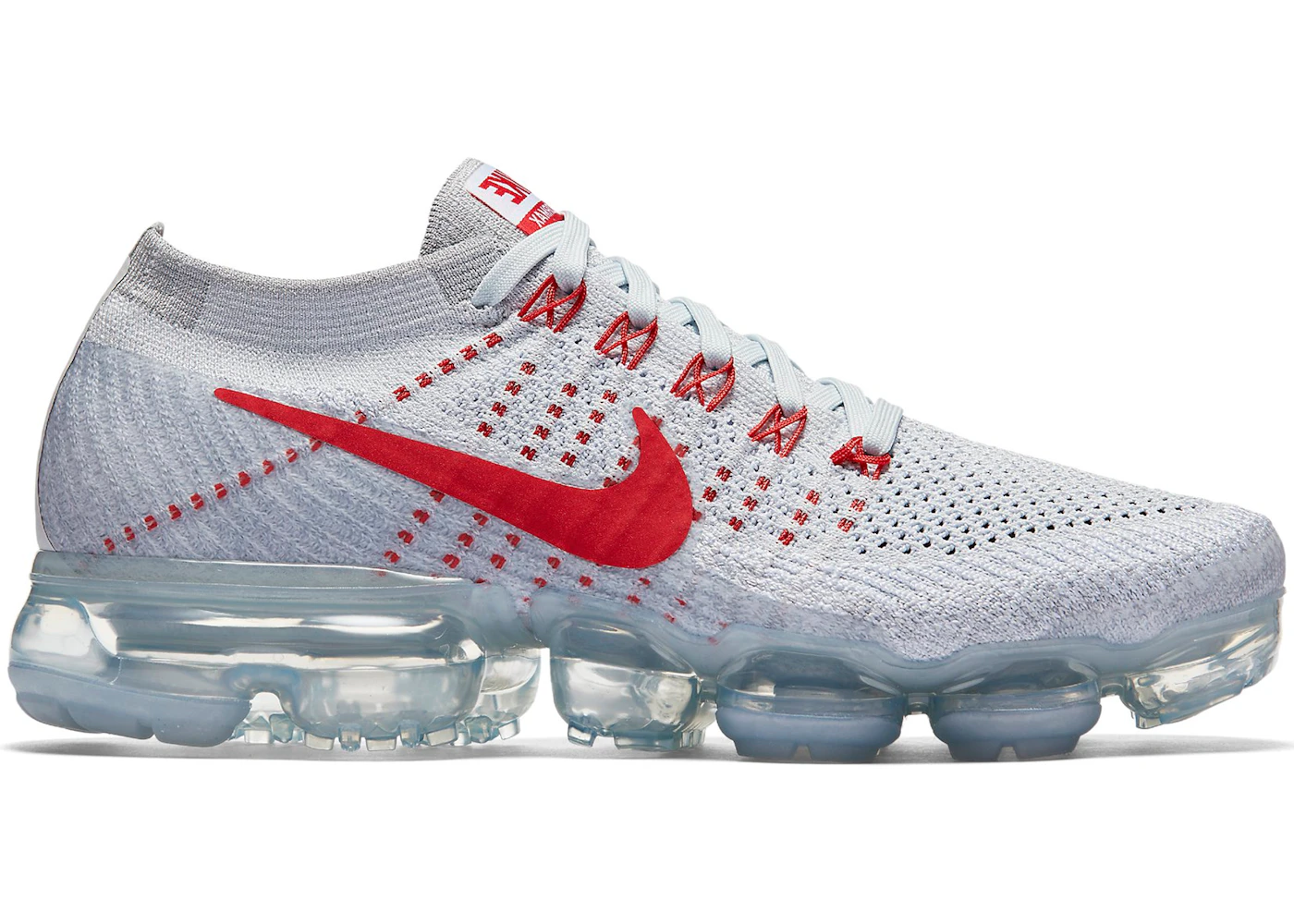 Nike Air VaporMax Pure Platinum University Red Women s 849557