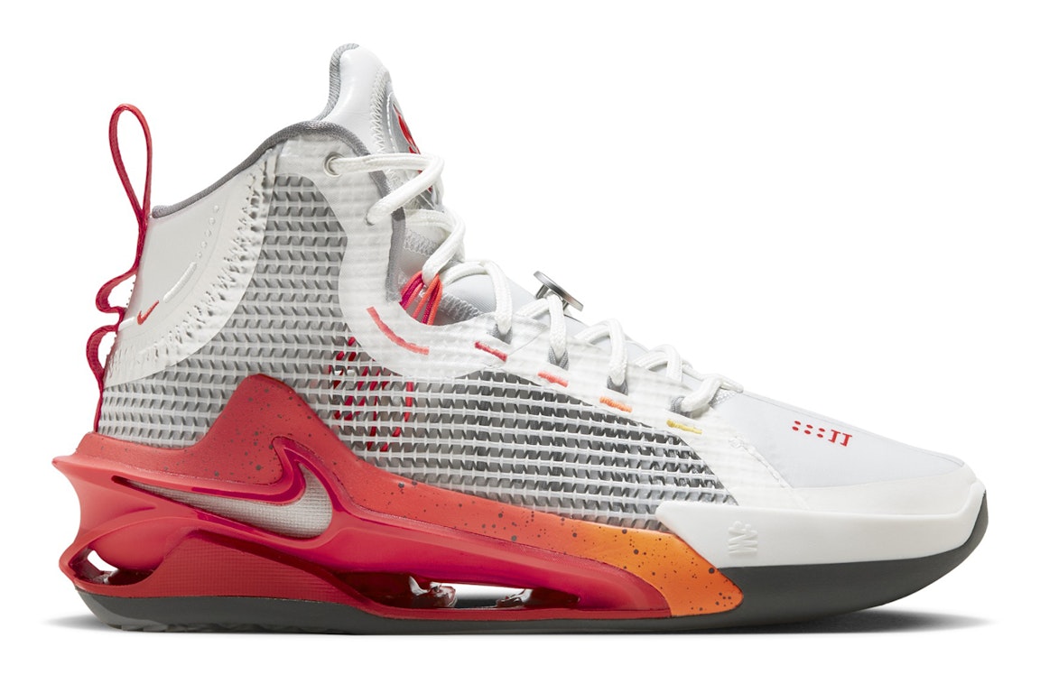 Pre-owned Nike Air Zoom G.t. Jump Yi Jianlian Forged In Fire In Pure Platinum/metallic Silver-summit White-anthracite-comet Red
