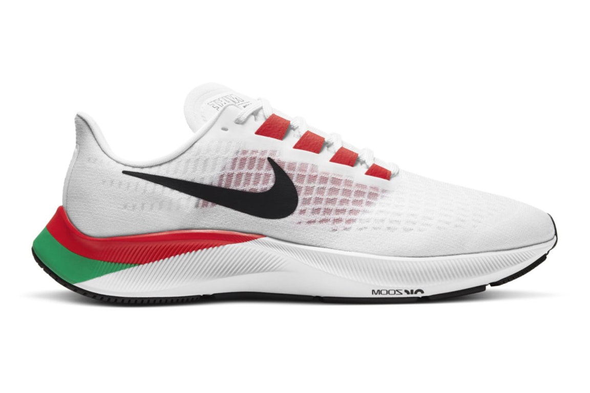 Pre-owned Nike Air Zoom Pegasus 37 Kenya In White/chile Red/lucky Green