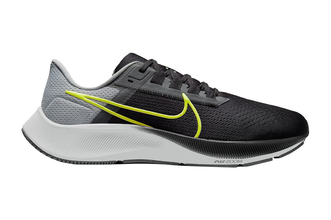 Pre-owned Nike Air Zoom Pegasus 38 Black Smoke Grey Volt In Dark Smoke Grey/smoke Grey-light Smoke Grey-volt