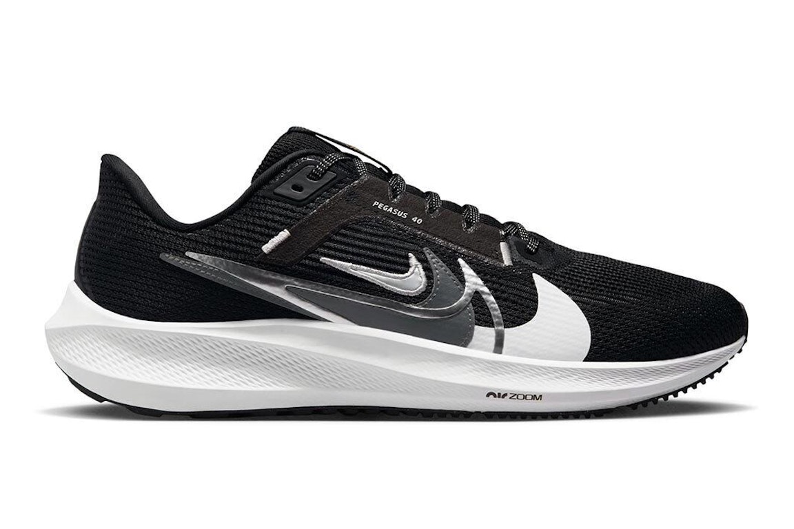 Pre-owned Nike Air Zoom Pegasus 40 Prm Quadruple Swoosh Black In Black/white/bright Mandarin