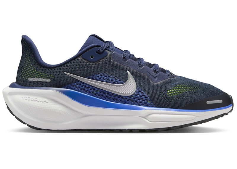 Pre-owned Nike Air Zoom Pegasus 41 Reflect Silver Sneakers In Midnight Navy Blue/black/volt In Multi