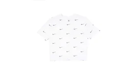 Nike All Over Swoosh Logo Cropped T-Shirt White