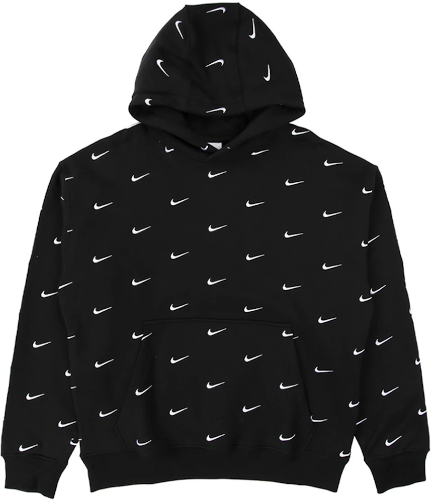 Nike All Over Swoosh Logo Hoodie Black - FW19 - GB