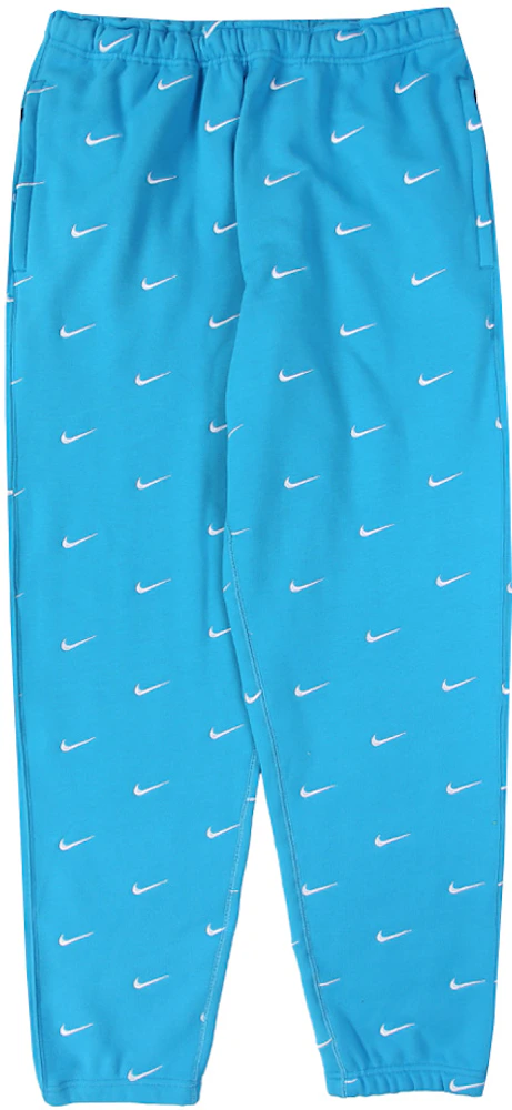 Nike All Over Swoosh Logo Pants Blue - FW19 -