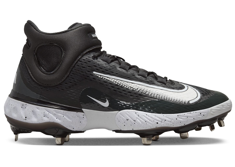 Pre-owned Nike Men's  Alpha Huarache Elite 4 Mid Sneakers In Black/dark Smoke Grey/white In Multi