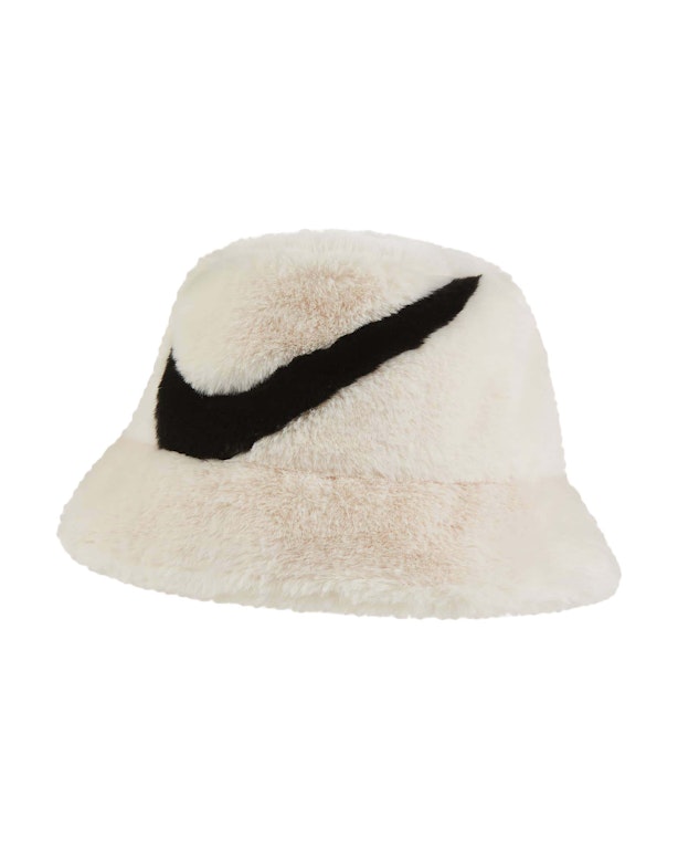 Pre-owned Nike Apex Faux Fur Swoosh Bucket Hat Guava Ice/black