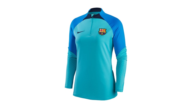 Nike Barcelona Women's Strike Drill Raglan Performance Quarter-Zip Top Turquoise