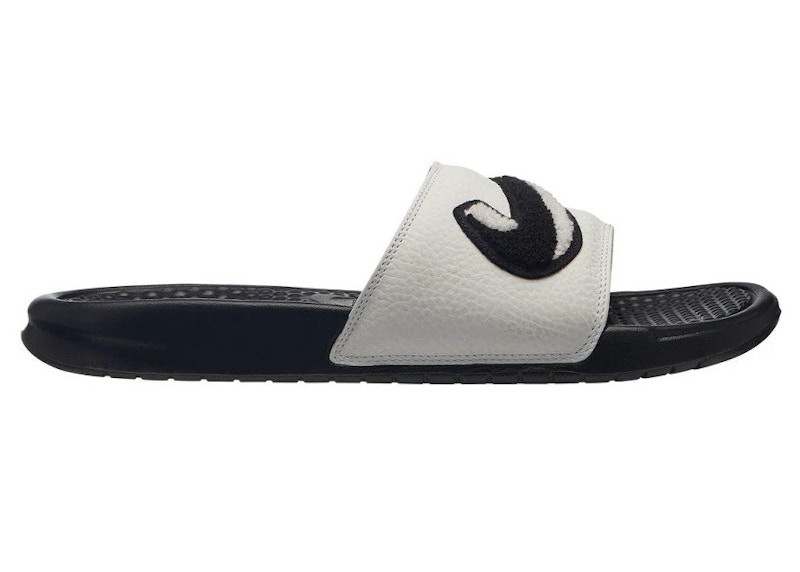 Nike benassi jdi black and white on sale