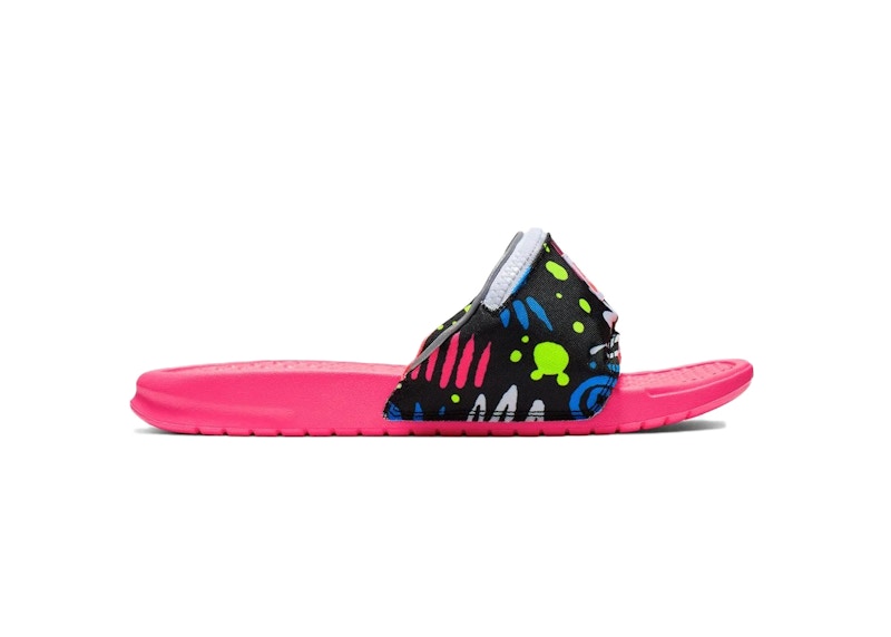 Neon hot sale nike slides