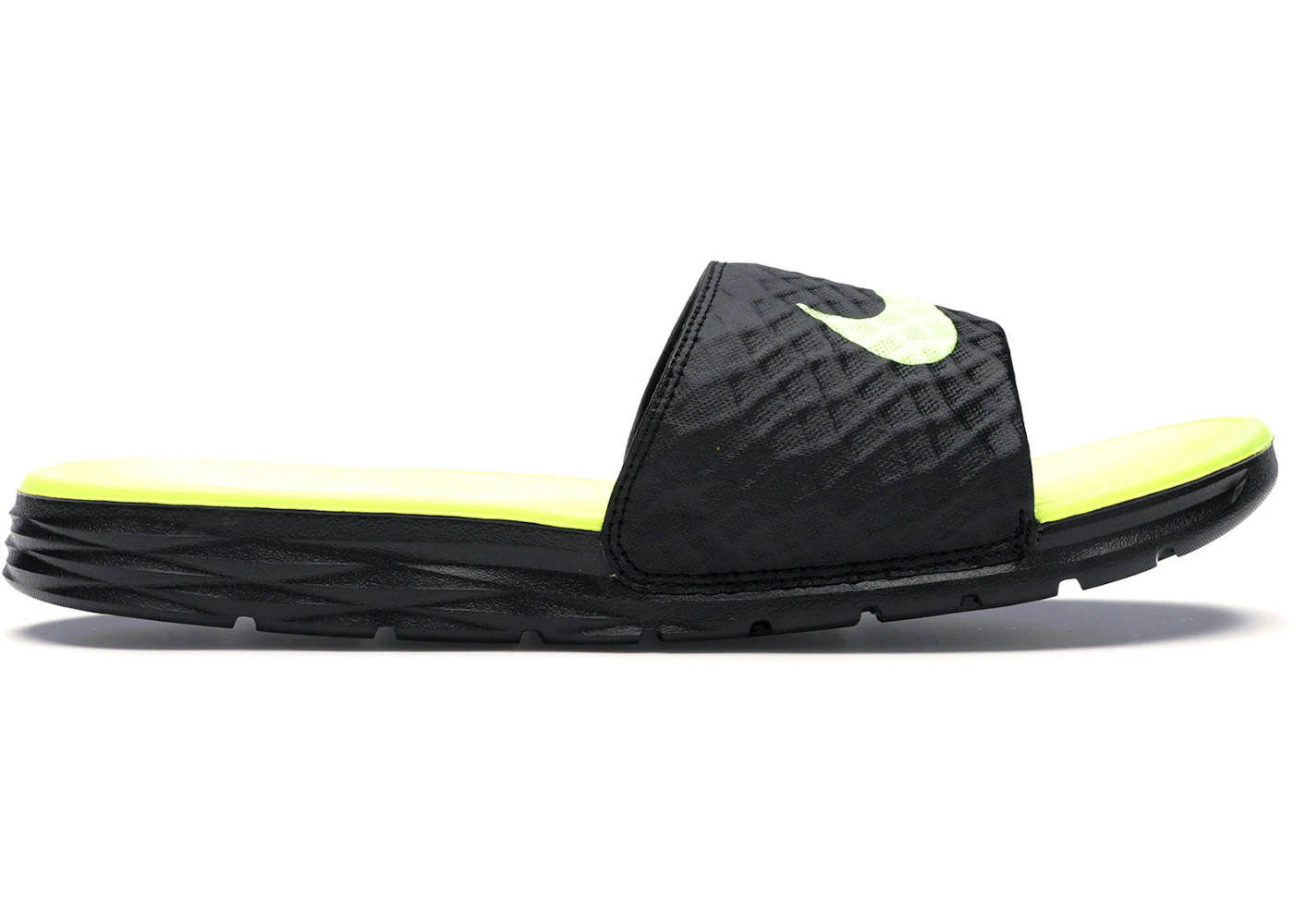 Nike Benassi Solarsoft Black/Volt Men's - 705474-070 - US