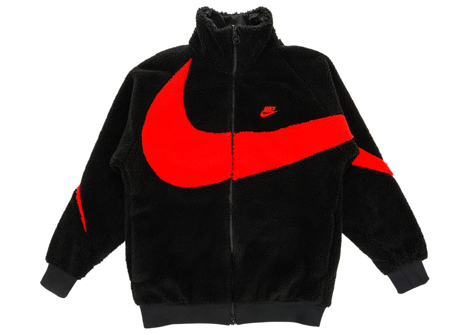 Nike Big Swoosh Reversible Boa Jacket (Asia Sizing) Black Chili Red
