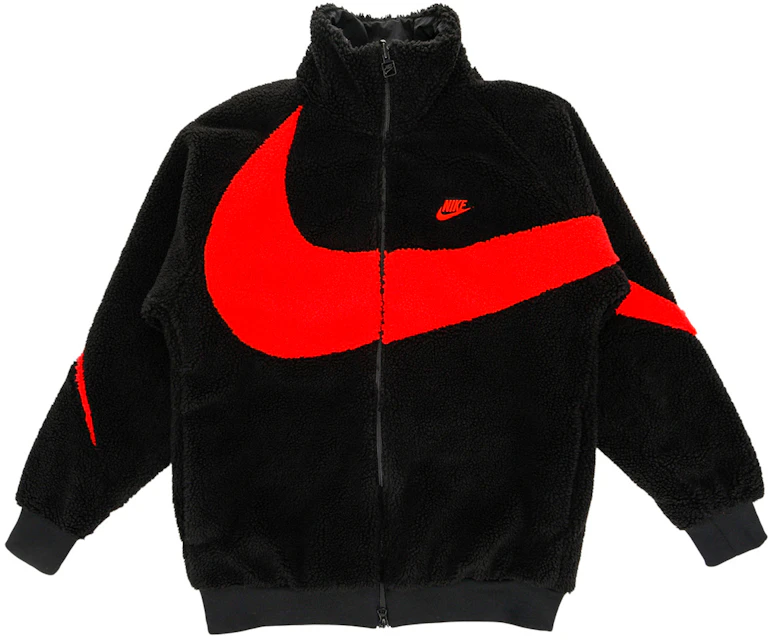 vergaan Specimen slepen Nike Big Swoosh Reversible Boa Jacket (Asia Sizing) Black Chili Red - FW21  - US