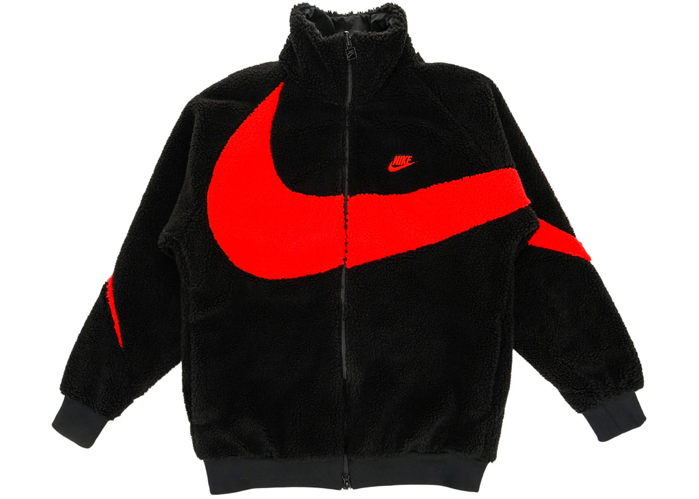 Nike Big Swoosh Reversible Boa Jacket (Asia Sizing) Black Chili Red