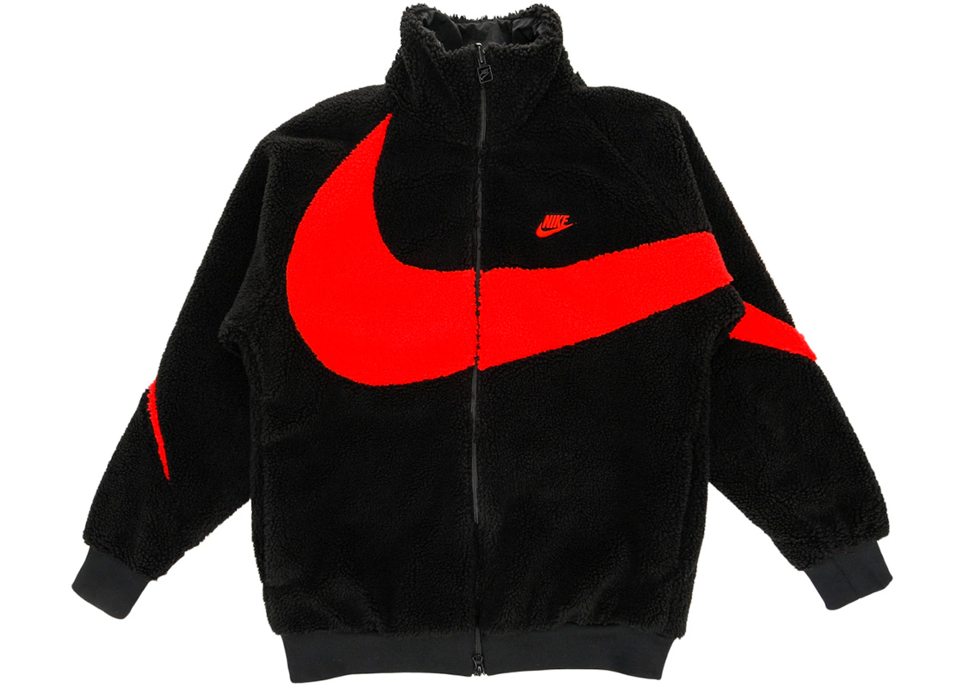 Nike Big Swoosh Reversible Boa Jacket (Asia Sizing) Black Chili