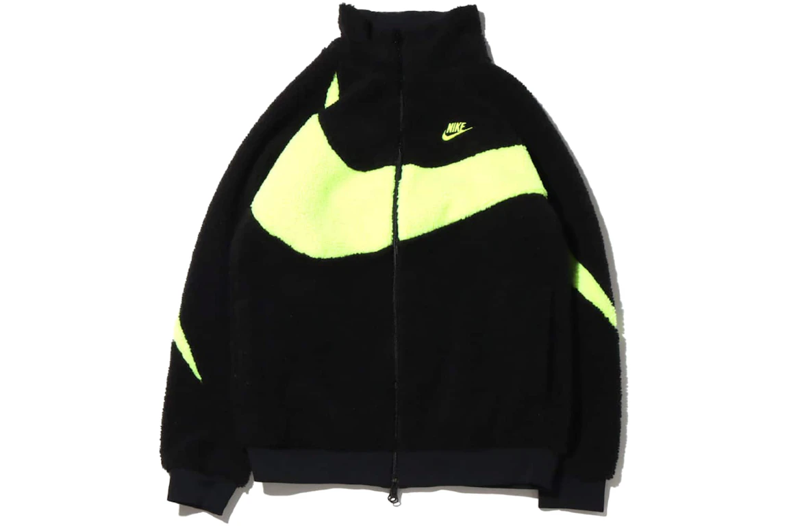 Nike Big Swoosh Reversible Boa Jacket (Asia Sizing) Black Neon