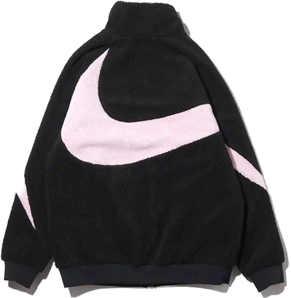 Nike Women's Big Swoosh Reversible Boa Jacket (Asia Sizing) Black Prism ...