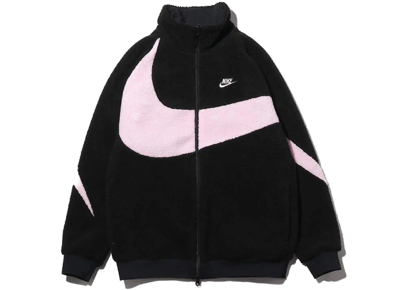 Nike Damen Big Swoosh Reversible Boa Jacket (Asia Sizing) Schwarz