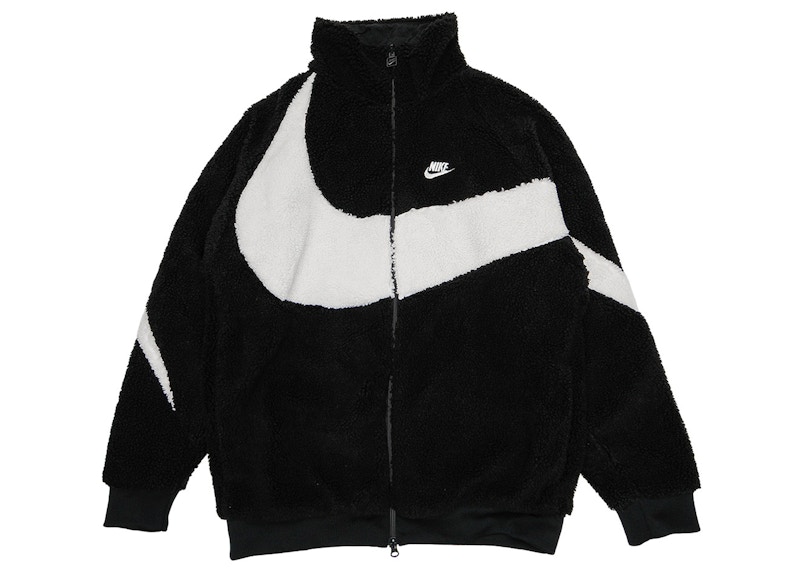 Nike Big Swoosh Reversible Boa Jacket (Asia Sizing) Black White