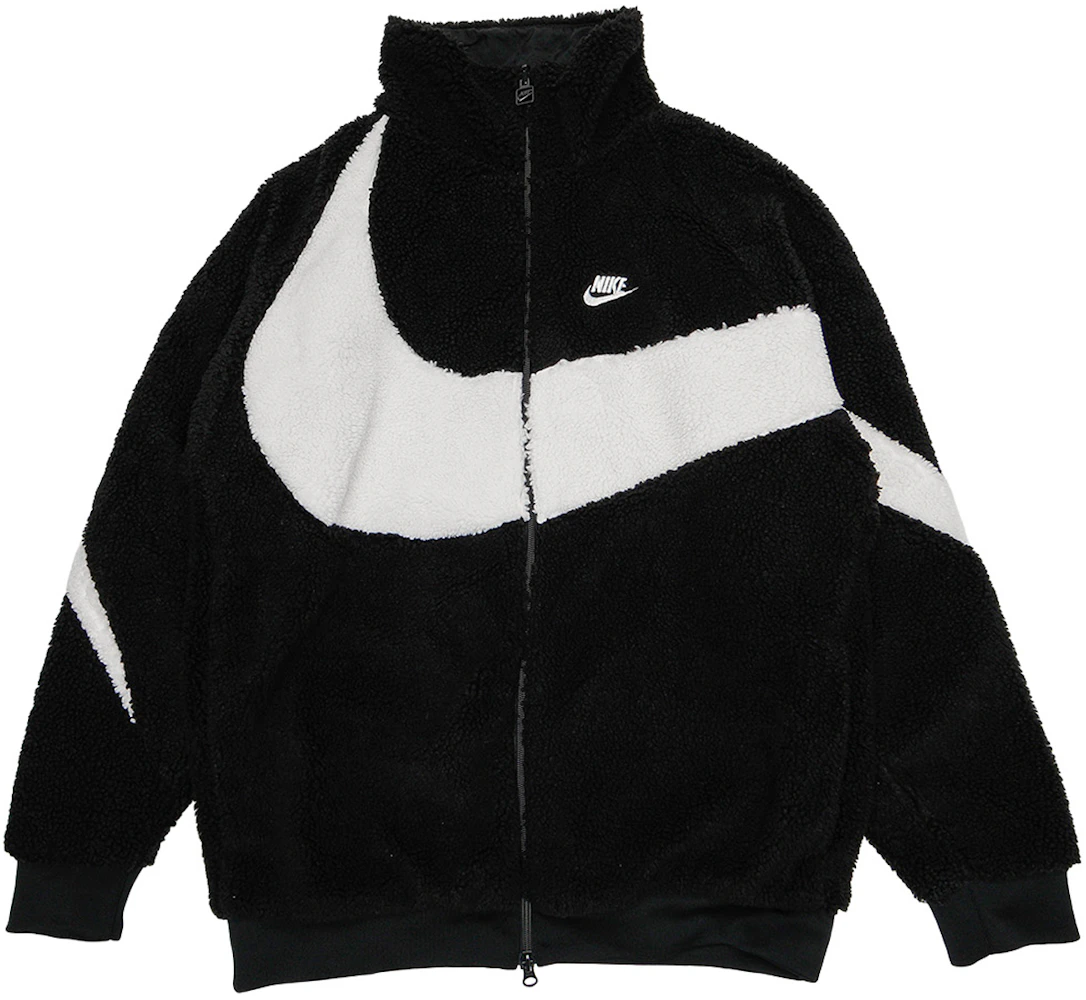 Nike Big Swoosh Reversible Boa Jacket (Asia Sizing) Black White - FW21 ...