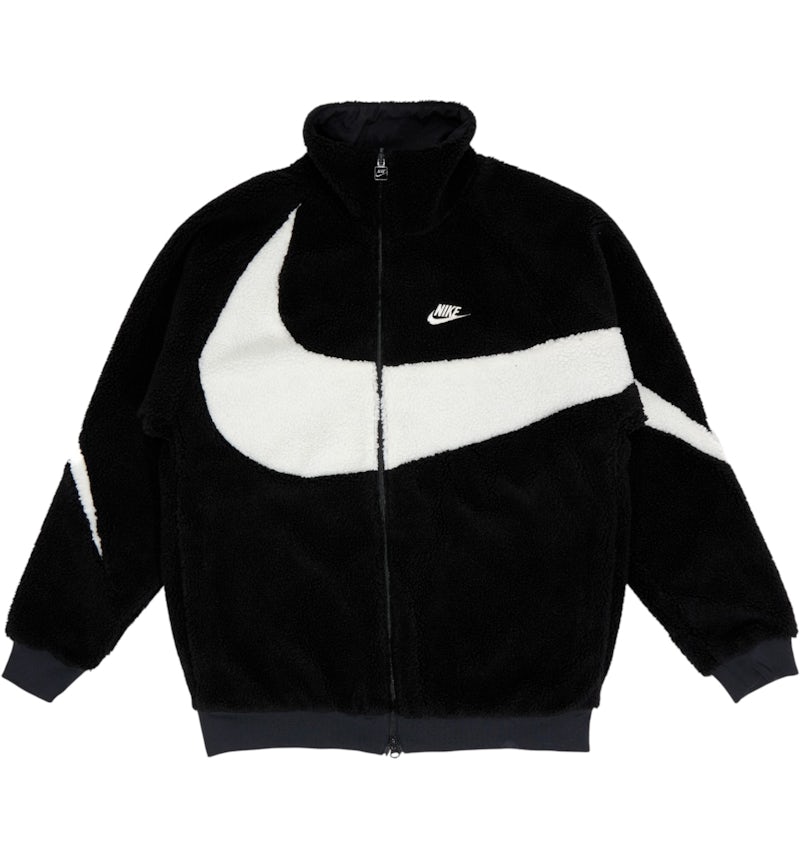 Nike Big Swoosh Reversible Boa Jacket (Asia Sizing) Black White