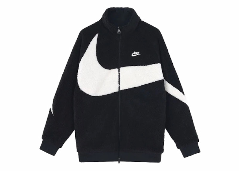 Nike Big Swoosh Reversible Boa Jacket (Asia Sizing) Black White