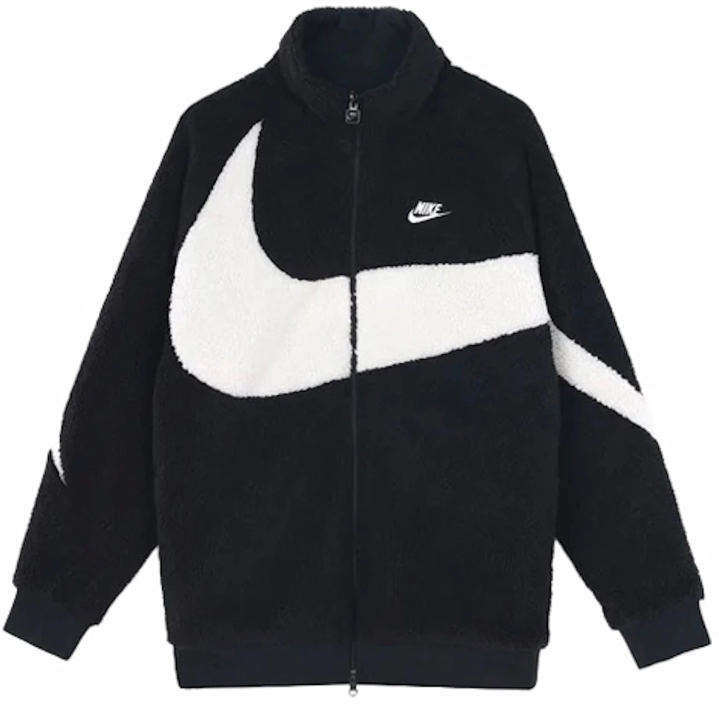 New Nike Big Swoosh Reversible Boa Jacket Asia Size JDI BQ6546-011  Authentic