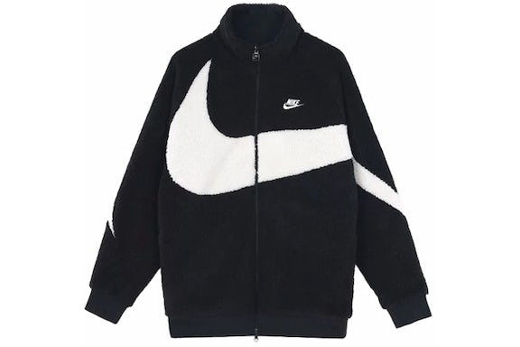 Nike Big Swoosh Reversible Boa Jacket (Asia Sizing) Black White Men's ...
