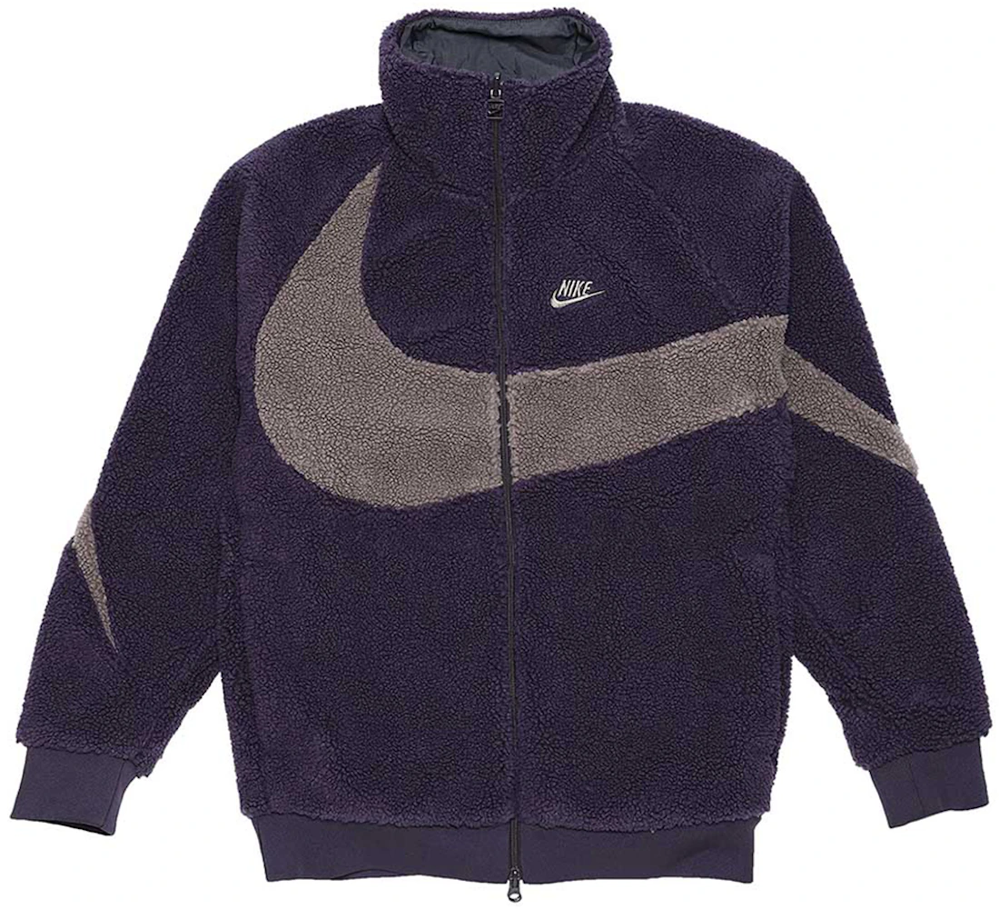 Nike Big Swoosh Reversible Boa Jacket (Asia Sizing) Cave Purple Men's ...
