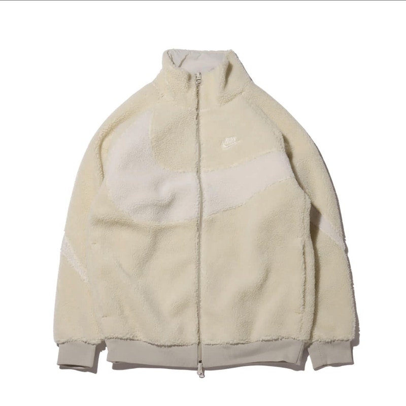 Nike Big Swoosh Reversible Boa Jacket (Asia Sizing) Hemp White