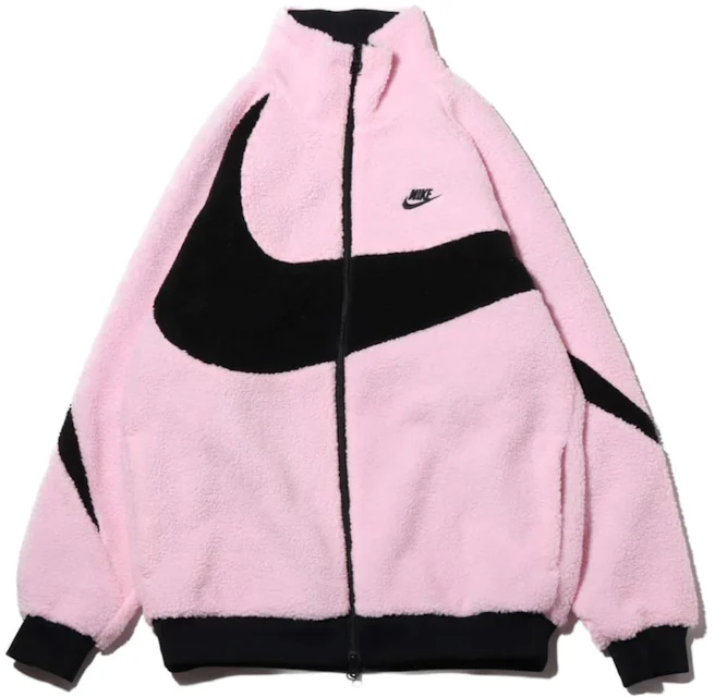 Nike Women's Big Swoosh Reversible Boa Jacket (Asia Sizing) Prism Pink ...