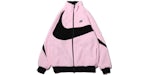 Nike Women's Big Swoosh Reversible Boa Jacket (Asia Sizing) Prism Pink Black