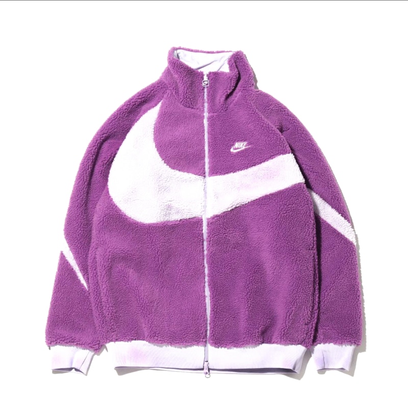 big swoosh boa jacket