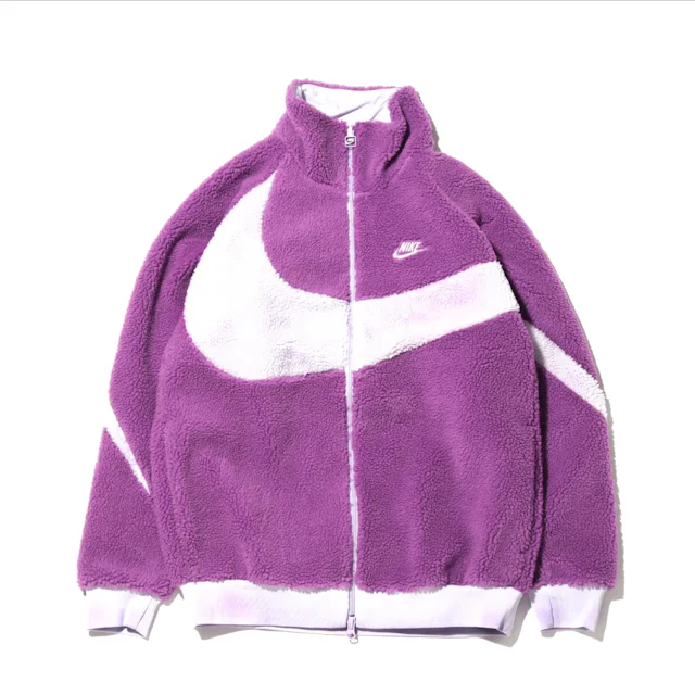 Nike Women's Big Swoosh Reversible Boa Jacket (Asia Sizing) Purple ...