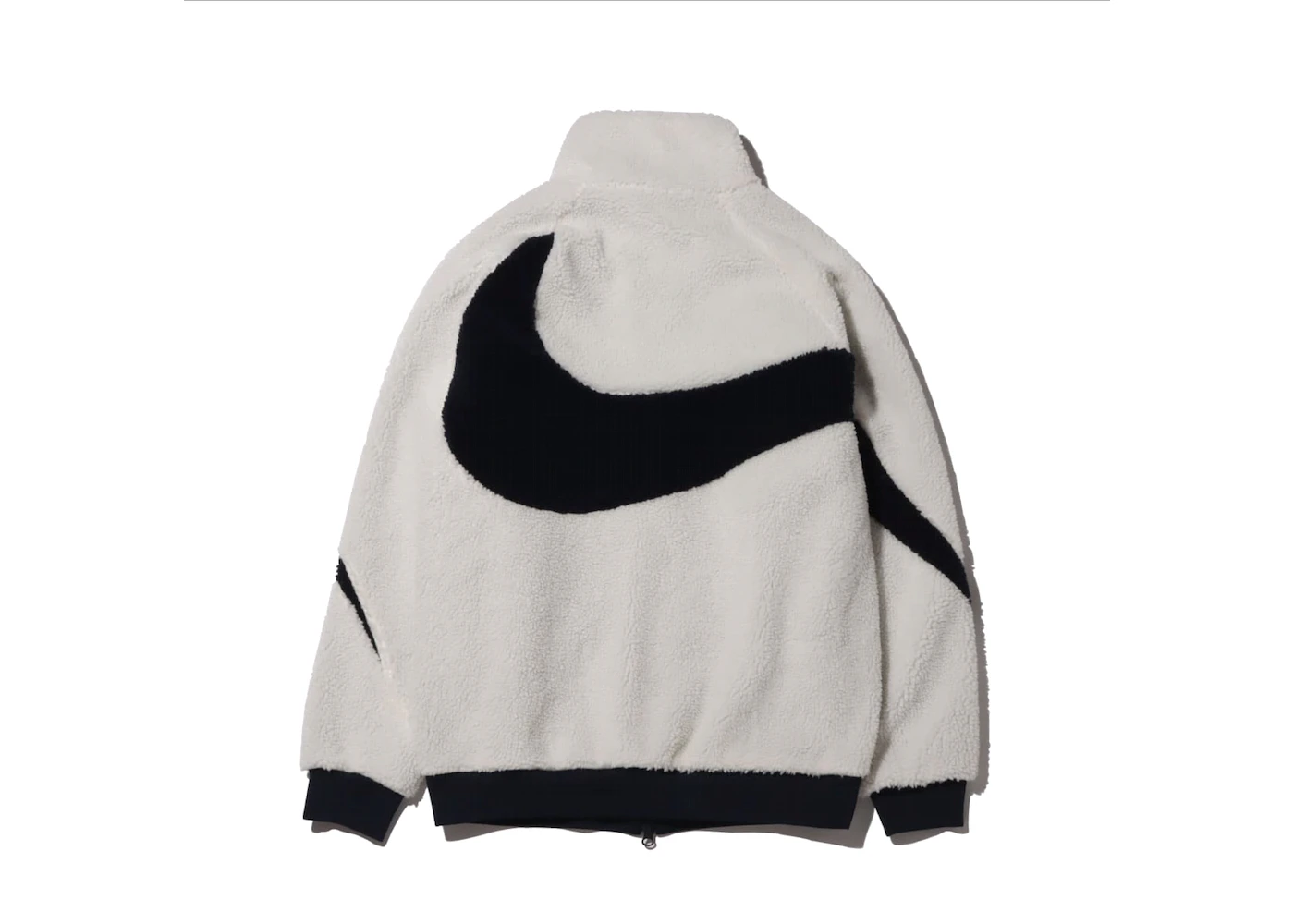 Nike Women's Big Swoosh Reversible Boa Jacket (Asia Sizing) White Black ...