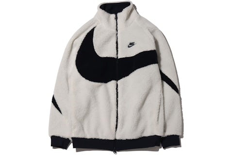 Nike Big Swoosh Reversible Boa Jacket (Asia Sizing) White Black