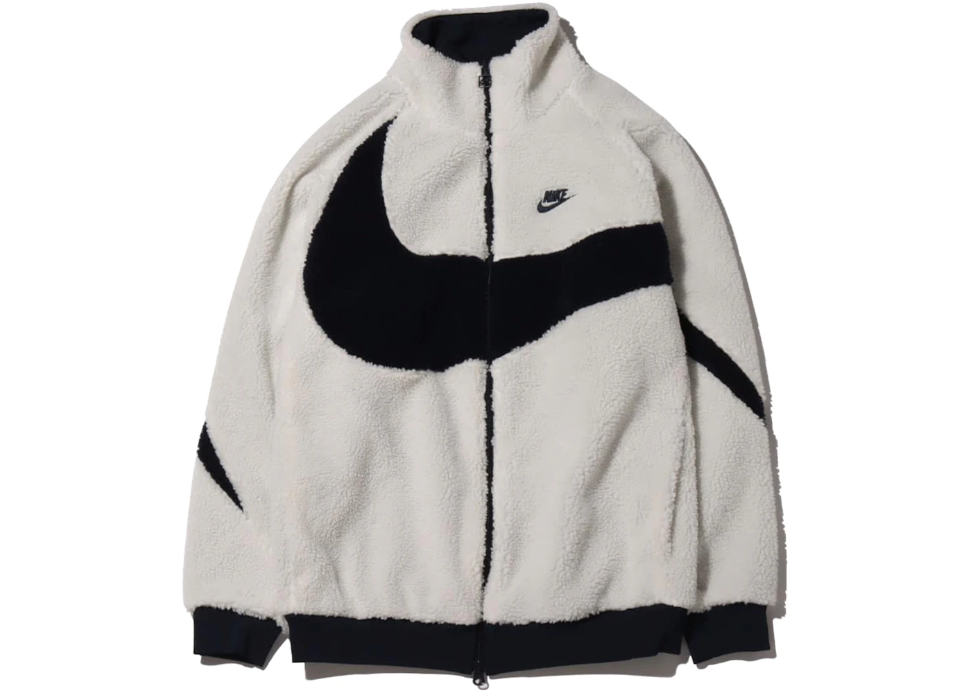 Nike Big Swoosh Reversible Boa Jacket (Asia Sizing) White Black