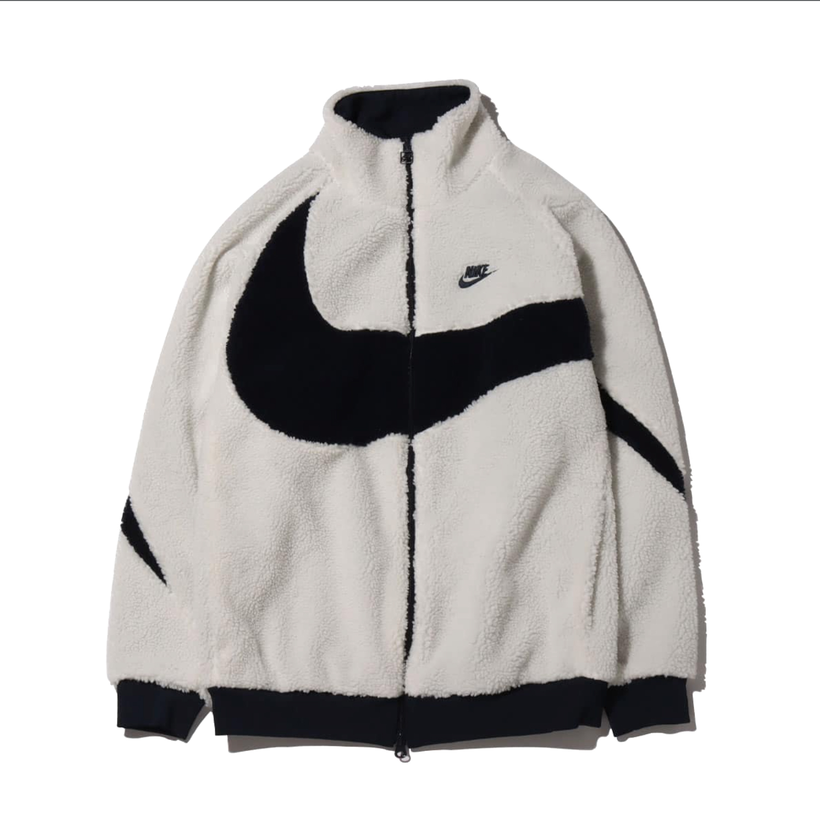 Nike Big Swoosh Reversible Boa Jacket (Asia Sizing) White Black