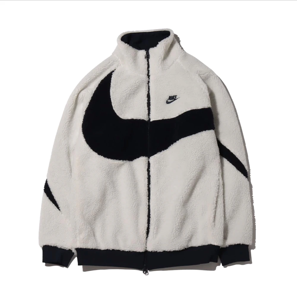 Nike Big Swoosh Reversible Boa Jacket (Asia Sizing) Black White
