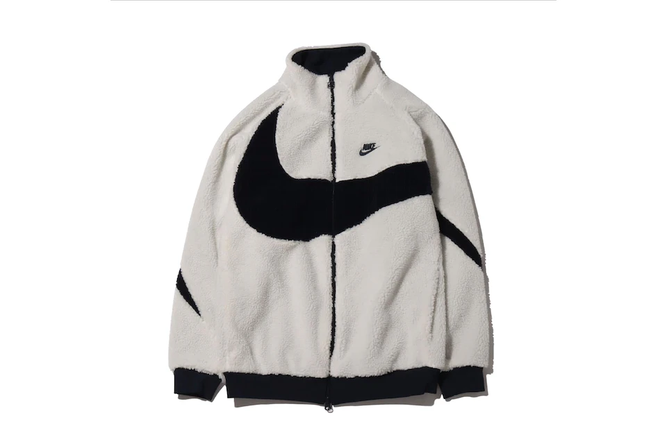 Nike Women's Big Swoosh Reversible Boa Jacket (Asia Sizing) White Black