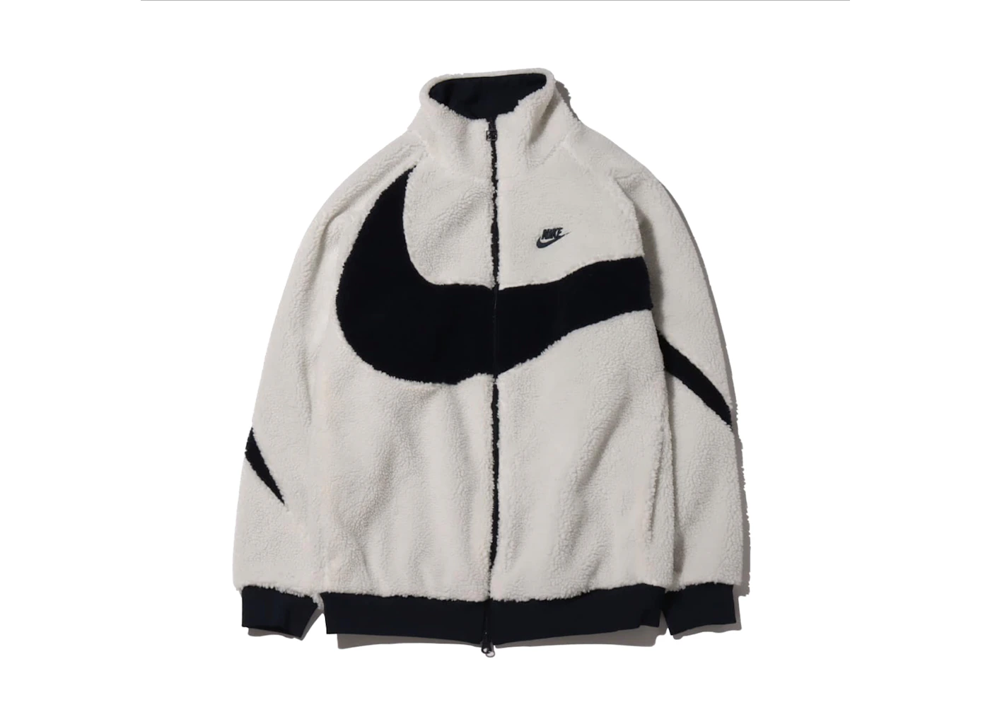 Nike Women's Big Swoosh Reversible Boa Jacket (Asia Sizing) White Black