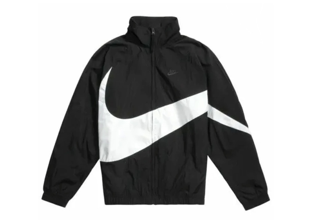 Pre-owned Nike Big Swoosh Woven Statement Jacket Black