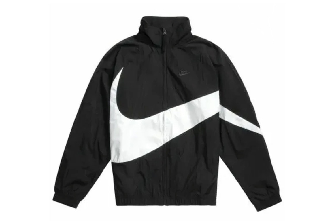 Pre-owned Nike Big Swoosh Woven Statement Jacket Black